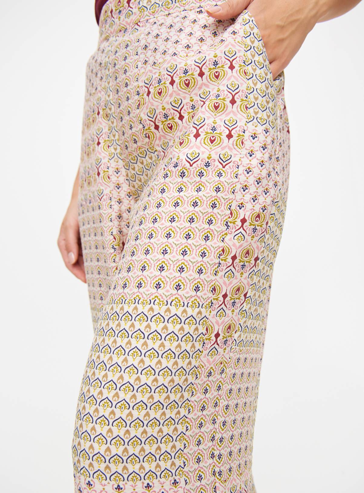 Patchwork Tile Print Wide Leg Coord Trousers 18 - Image 2